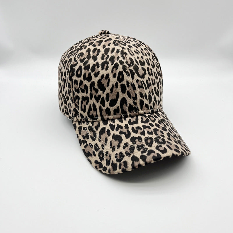 Wholesale German Fleece Leopard Print Thermal Baseball Cap