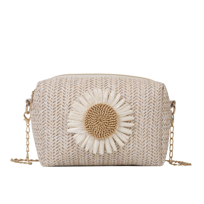 Bolsas de vacaciones de flores tejidas de paja al por mayor