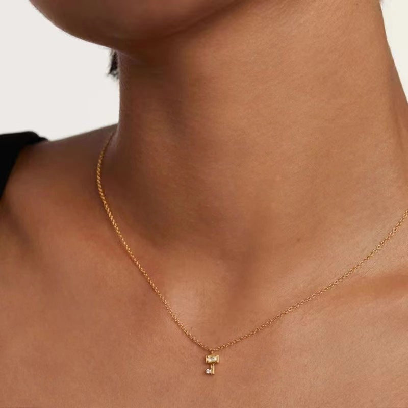 Wholesale Key Clavicle Brass Copper Necklaces