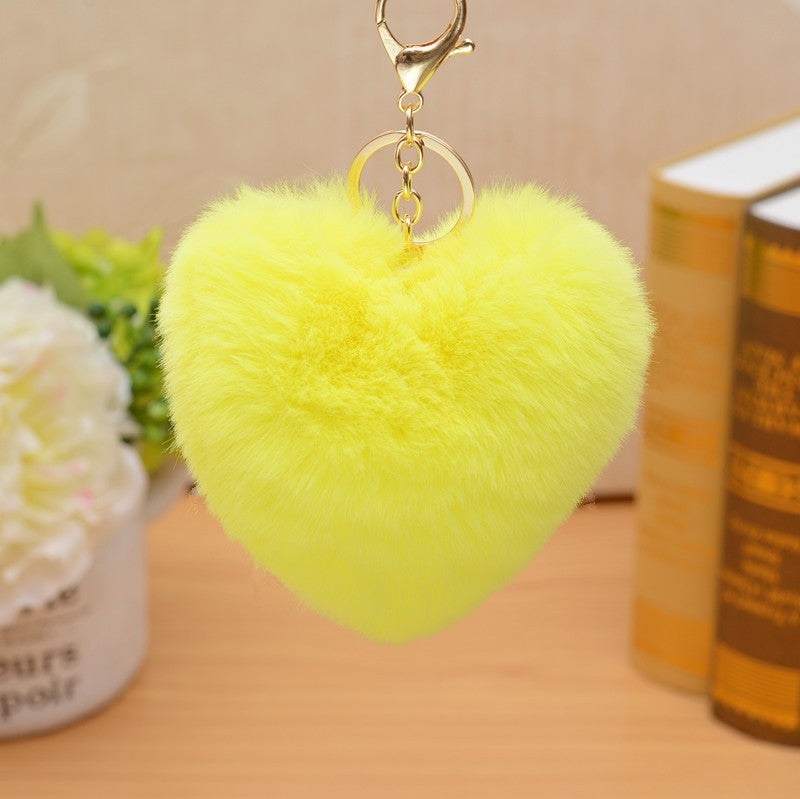 Wholesale Butterfly Heart-shaped Fur Ball Keychain Plush