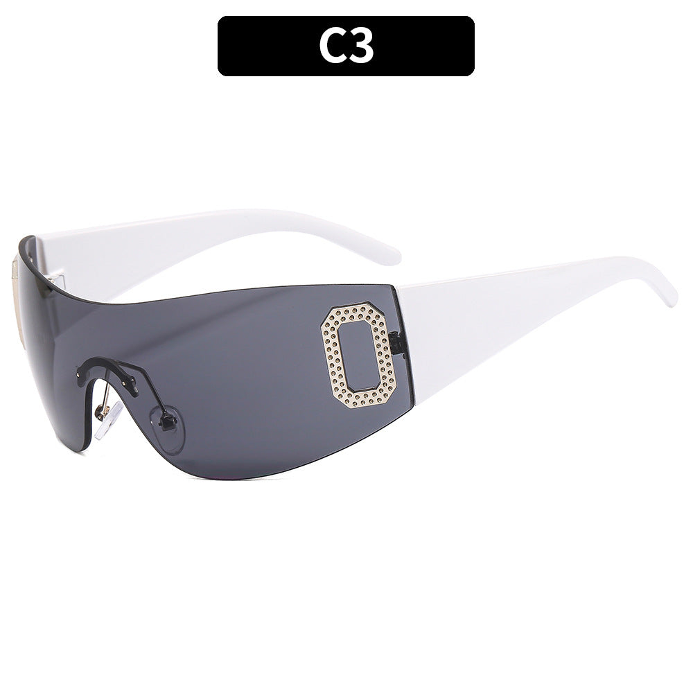 Wholesale PC Y2K Letter Integrated Sunvisor Sunglasses