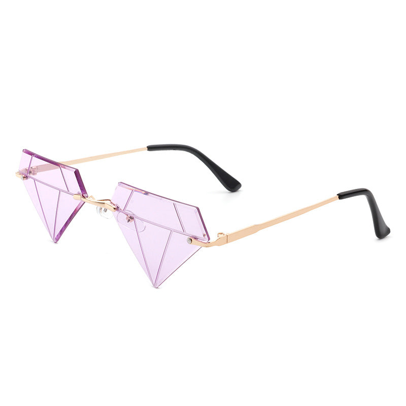 Venta al por mayor Gafas de sol sin montura con forma de diamante AC