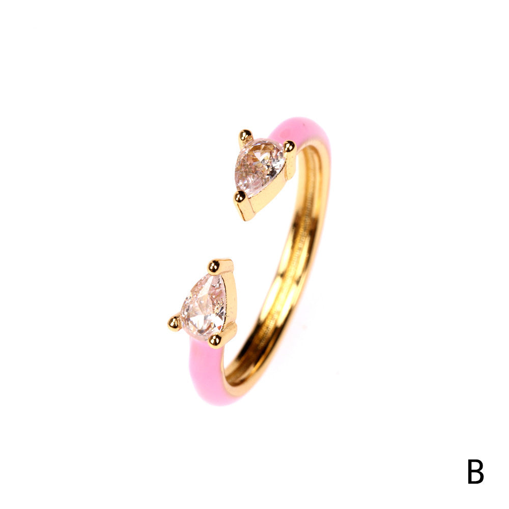 Micro de caída de agua chapada de cobre al por mayor anillo abierto