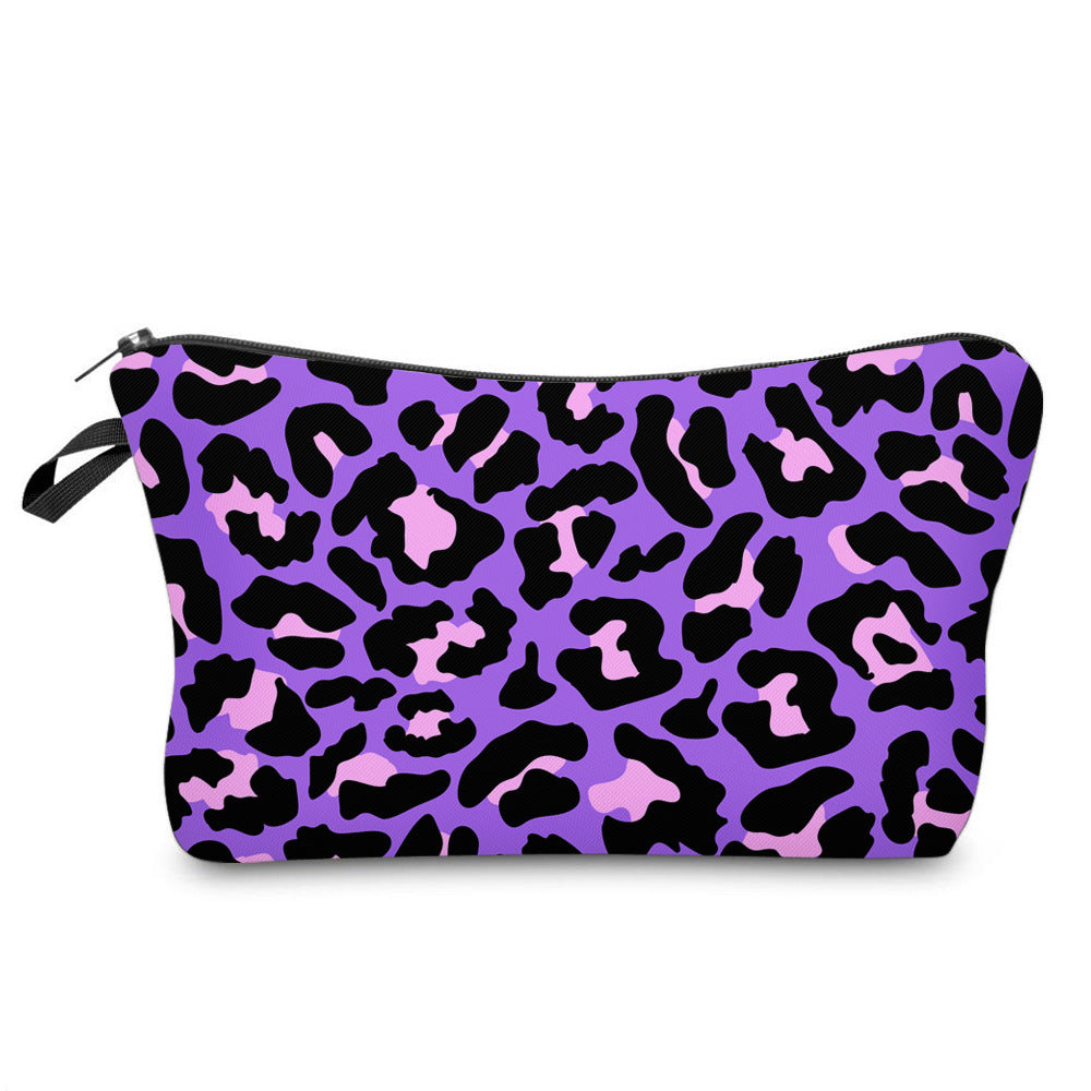 Wholesale Polyester Leopard Cosmetic Bag