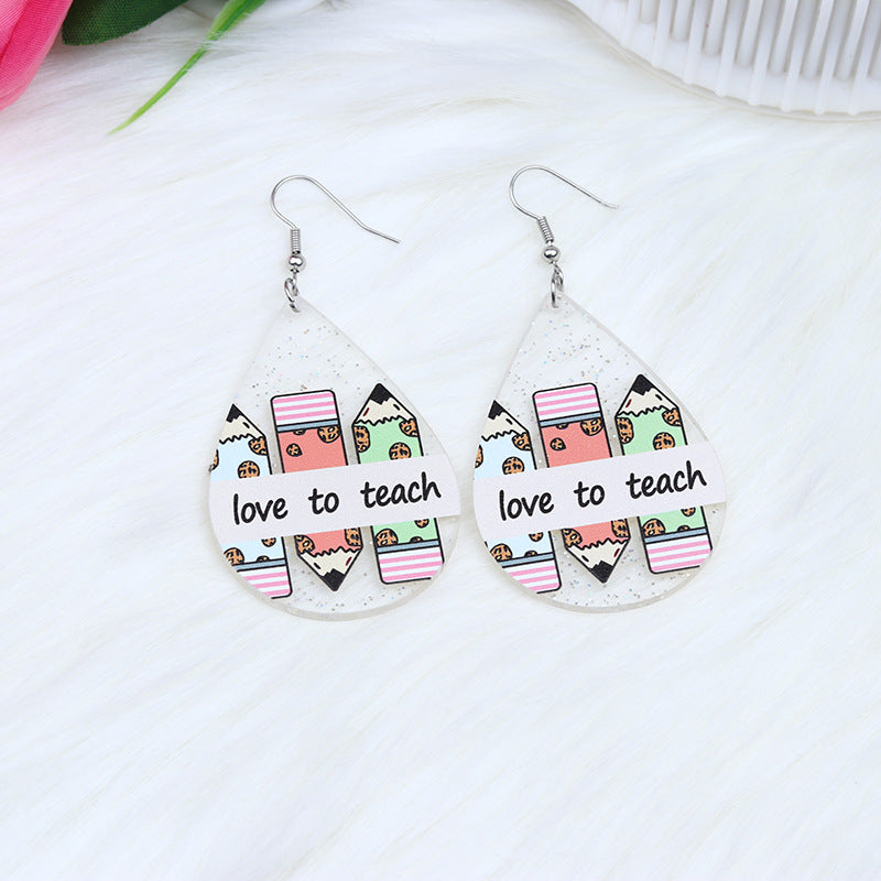 Pendientes Acrílicos Día Del Maestro al por mayor