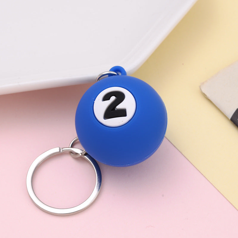 Wholesale Creative Billiards PVC Soft Rubber Keychains