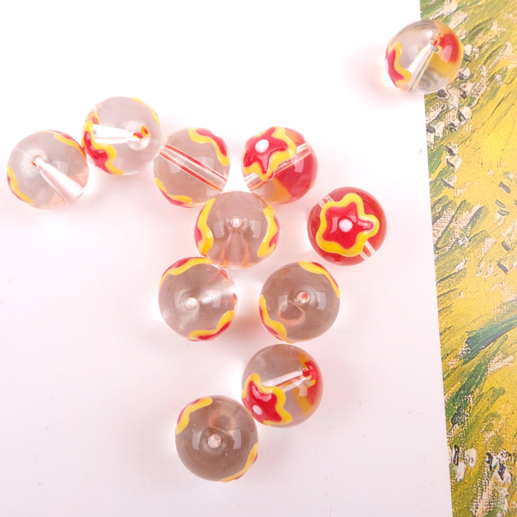 Cuentas de accesorios de joyería DIY de vidrio de dibujos animados de 12MM al por mayor