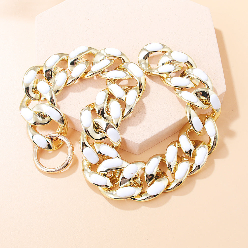 Collar de acrílico de mosaico de diamantes de joyería al por mayor