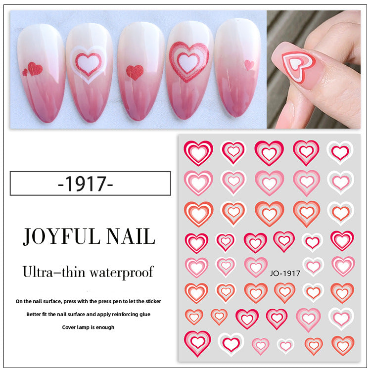 Wholesale Color Gradient Love Nail Art Sticker