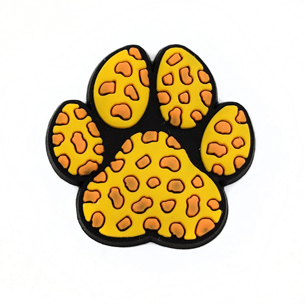 Wholesale 10pcs  Pvc Leopard Print Series Hole Shoes Decoration