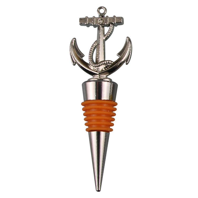 Wholesale DIY Silver Rudder Zinc Alloy Red Wine Bottles