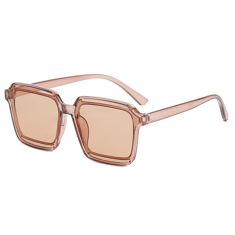 Wholesale PC Black Frame Brown Square Sunglasses