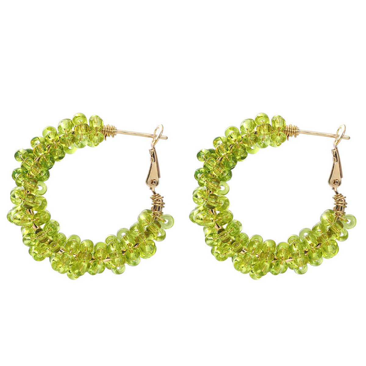 Venta al por mayor Aretes De Plástico Hechos A Mano Con Cuentas De Arroz