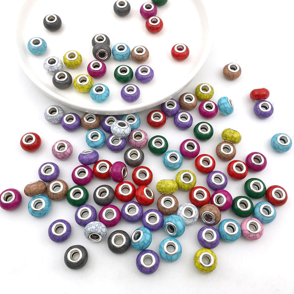 Wholesale 10PCS/Pack Plating Resin Beads 13mm Bracelet Accessories