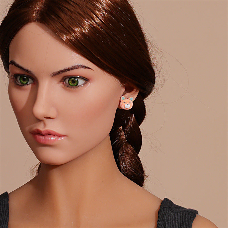 Wholesale Cute Animals Cartoon Flocking Earrings