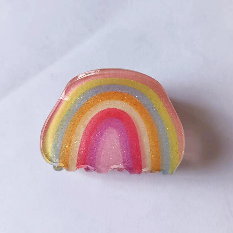 Wholesale 6pcs Acrylic Kids Fruit Rainbow Grab Clips