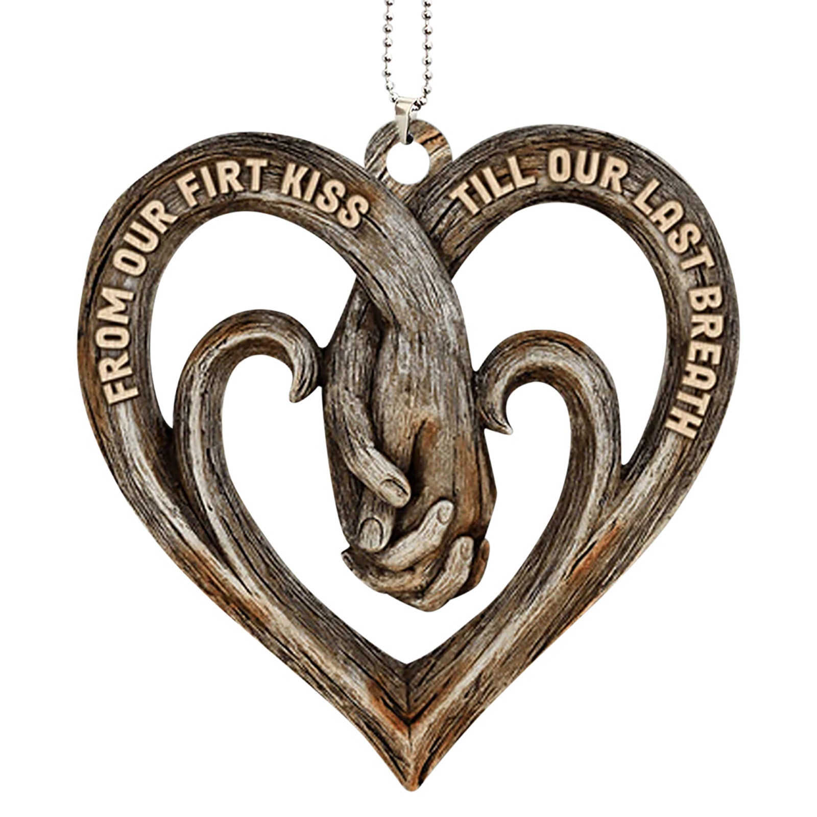 Colgante de madera con forma de corazón para el día de la madre y el padre al por mayor