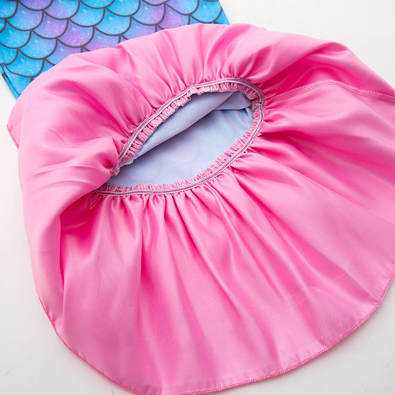 Wholesale Kids Mermaid Suspenders Polyester Swimwear