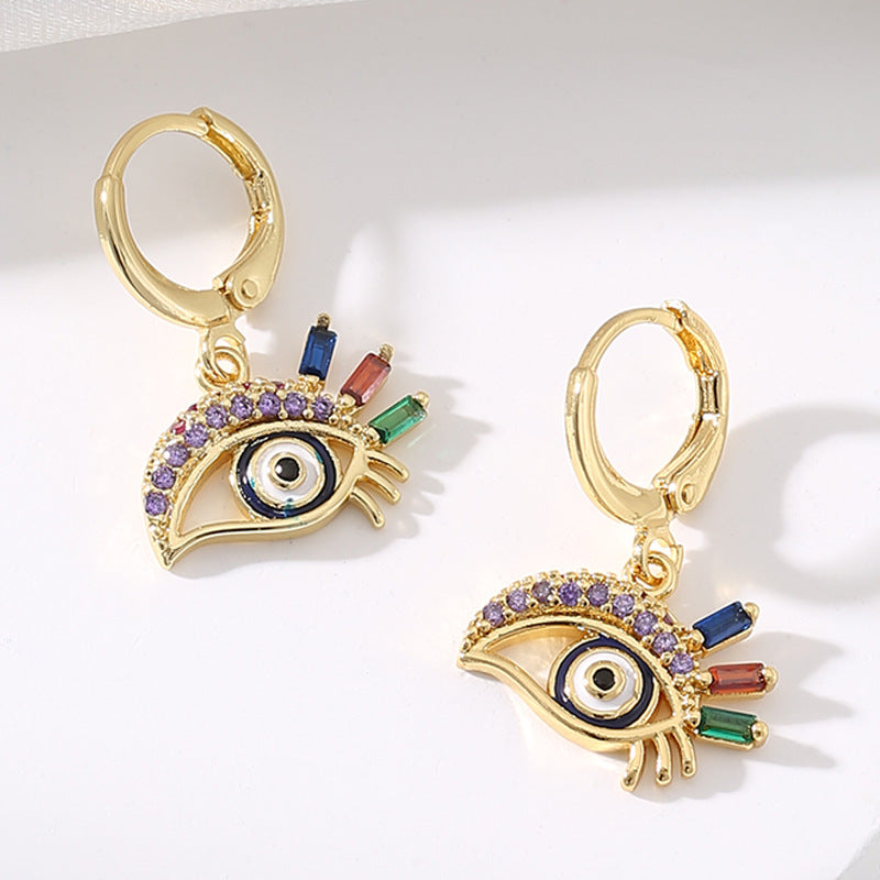 Wholesale Bird Colored Diamond Copper Earrings