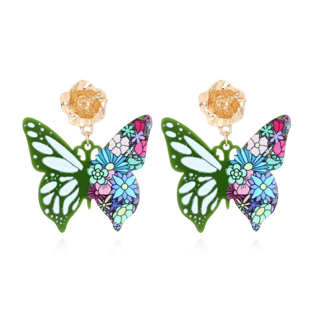 Pendientes De Mariposa De Acrílico De Colores al por mayor