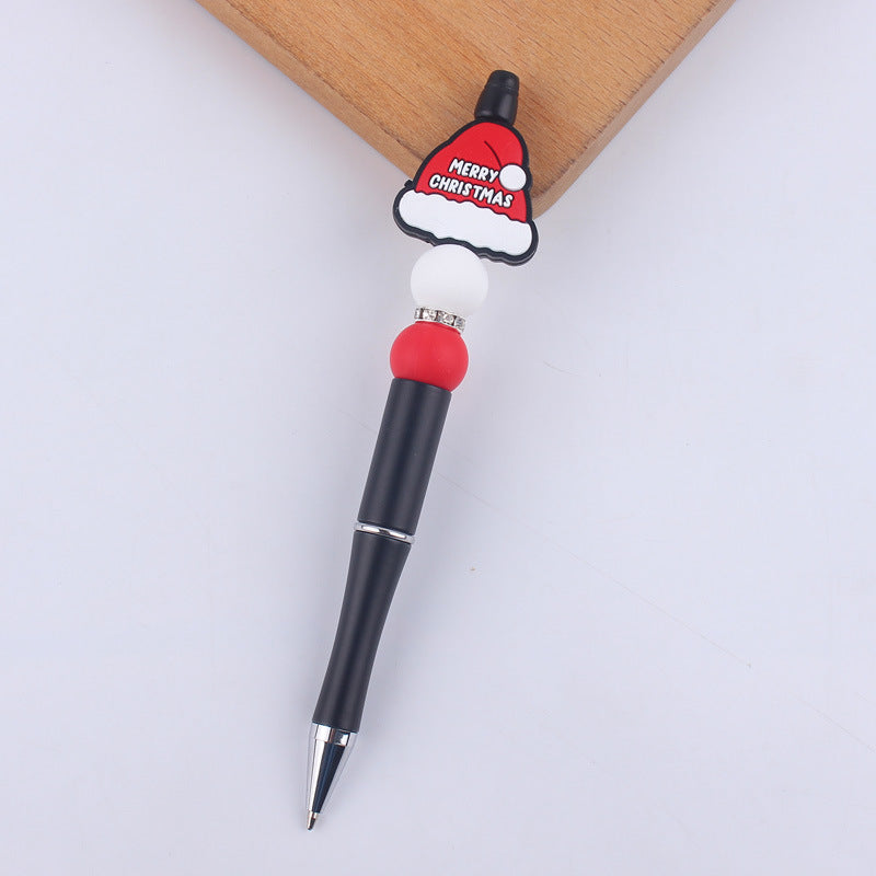 Wholesale Cartoon Christmas Silicone Handmade Plastic Beaded Pen