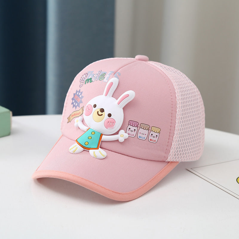 Wholesale Rabbit Print Kids Mesh Cotton Baseball Cap