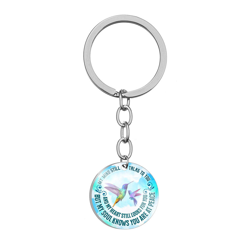 Llavero de corazón de pétal rosa de acero inoxidable al por mayor