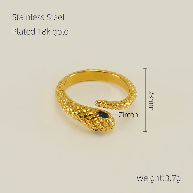 Wholesale Non-gold Diamond Snake Shape Open Ring