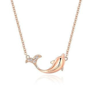 Wholesale Rose Gold Dolphin Alloy Necklaces