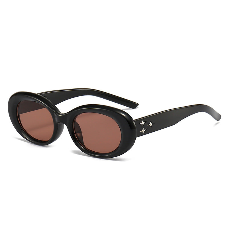 Wholesale Minimalist Retro Black Small Frame PC Sunglasses