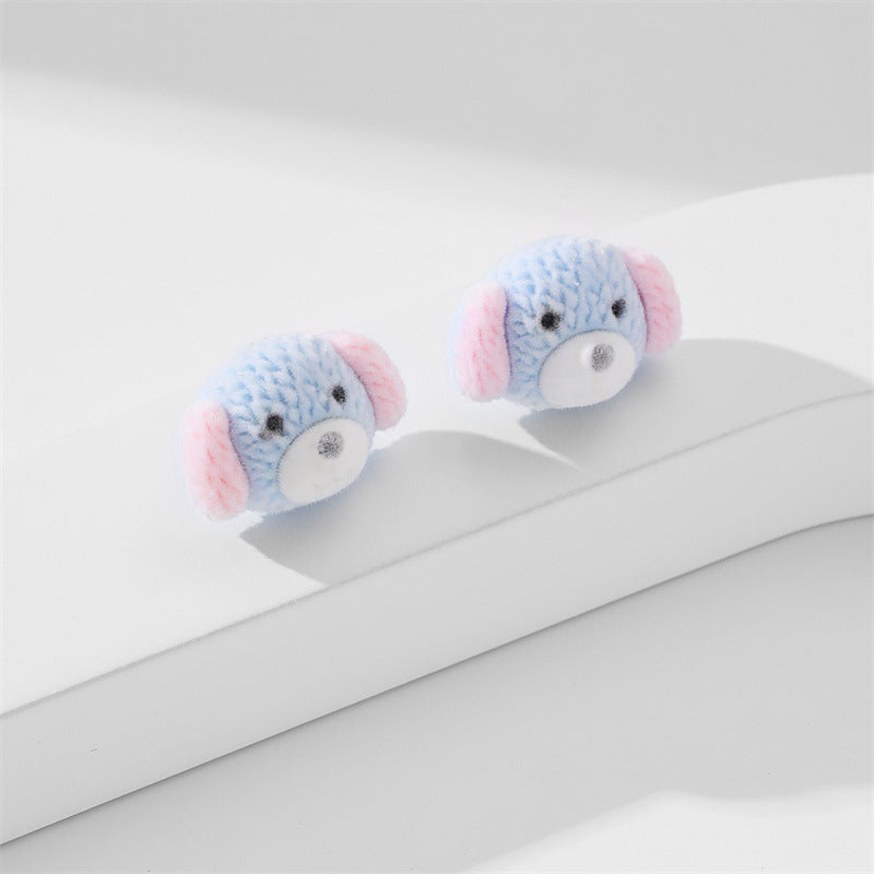 Wholesale Cute Animals Cartoon Flocking Earrings