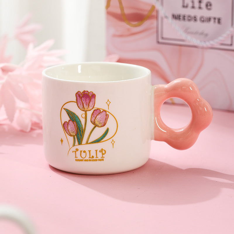Wholesale Birthday Gift Tulip Ceramic Cup Gift Box