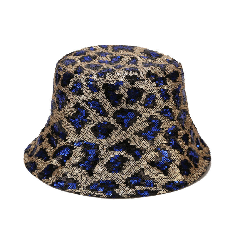 Wholesale Cotton Polyester Sequin Leopard Pattern Bucket Hat