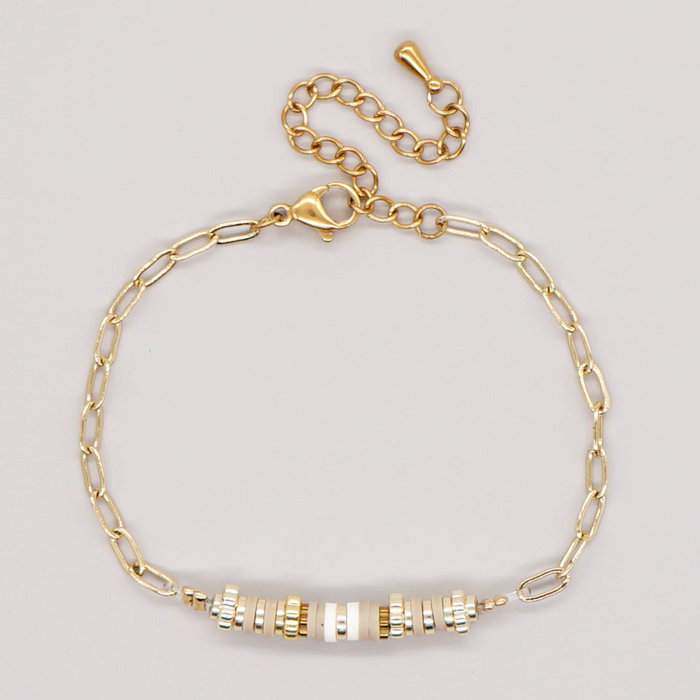 Pulsera de cristal multicolor del corazón del alfabeto bohemio de la joyería al por mayor