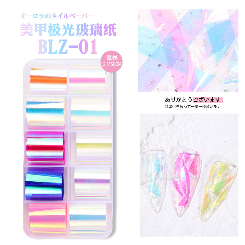Wholesale Aurora Cellophane Nail Decoration