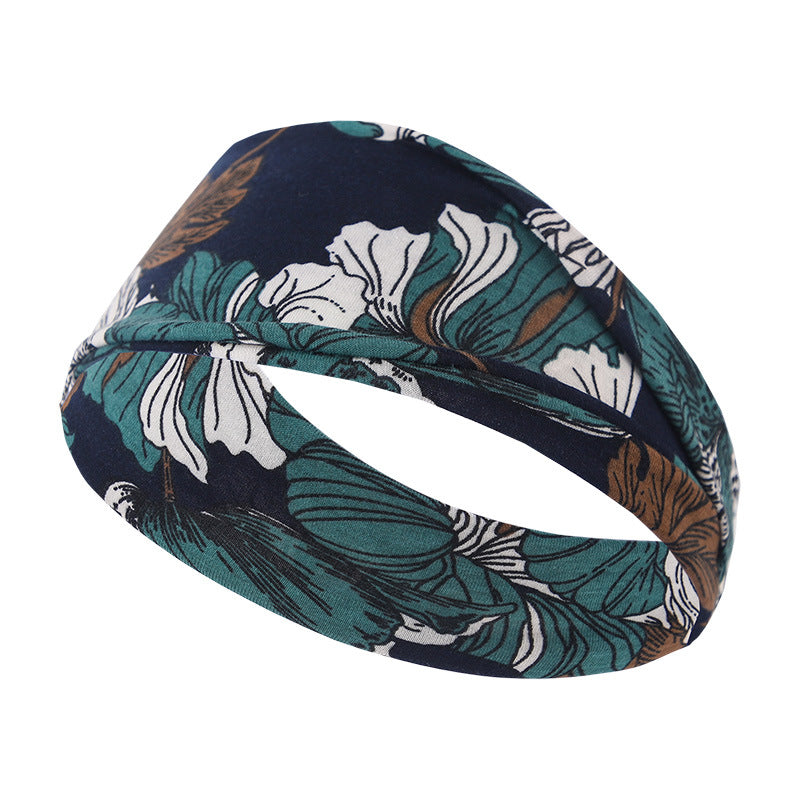 Venda al por mayor lazo elástico del pelo de la tela de la cruz del lado estrecho