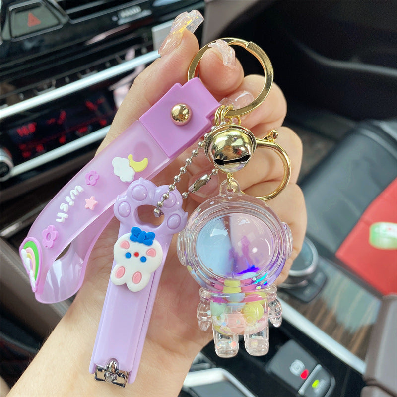 Wholesale Acrylic Liquid Astronaut Creative Keychain