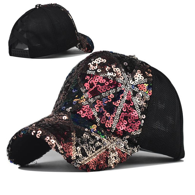 Sombrero de béisbol de protección de lentejuelas de algodón de algodón al por mayor