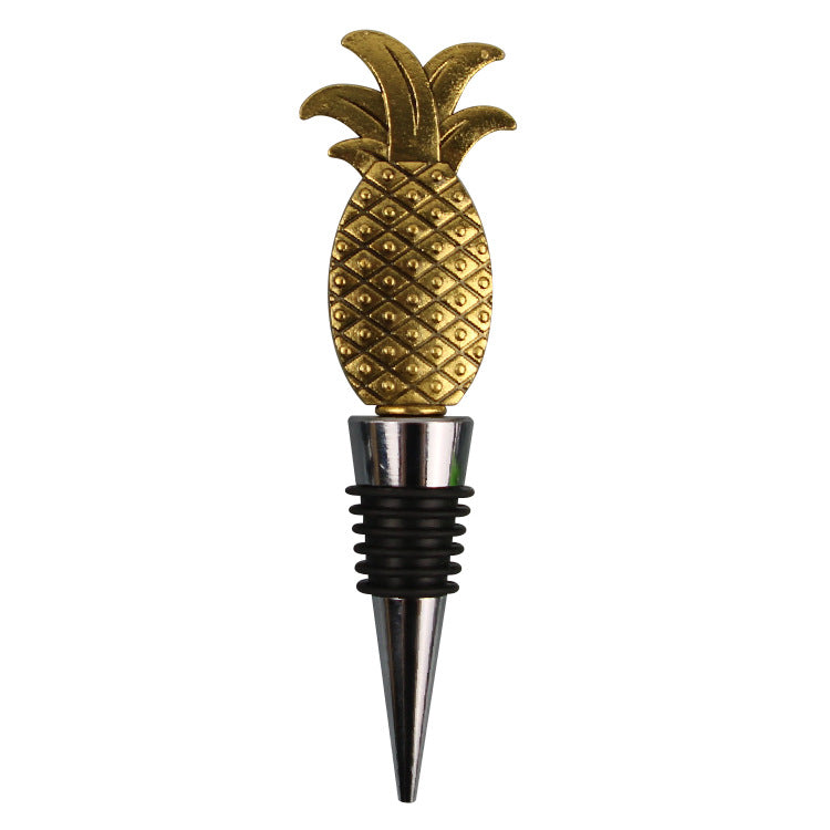 Wholesale DIY Gold Pineapple Zinc Alloy Red Wine Bottle Stoppers