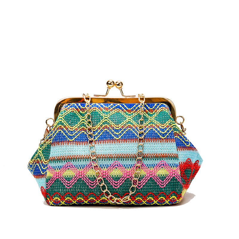 Wholesale PU Straw Seashell Shoulder Bag