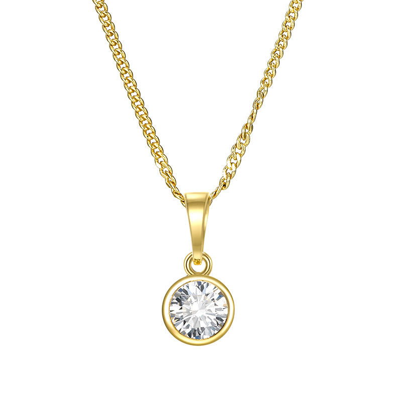Wholesale Gold Plated Cubic Zirconia Alloy Necklace