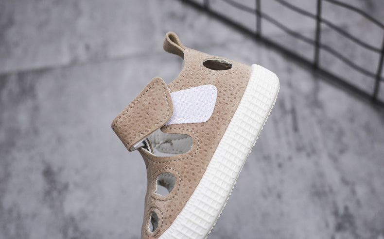 Wholesale Kids Synthetic Leather Velcro Sandals