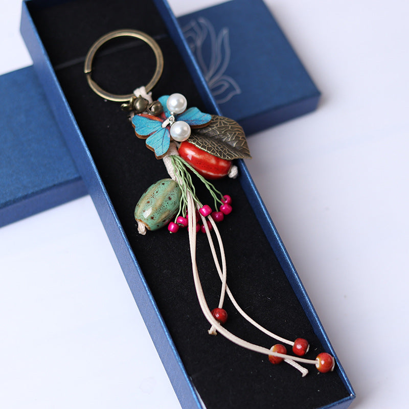 Wholesale Butterfly Ceramic Keychain