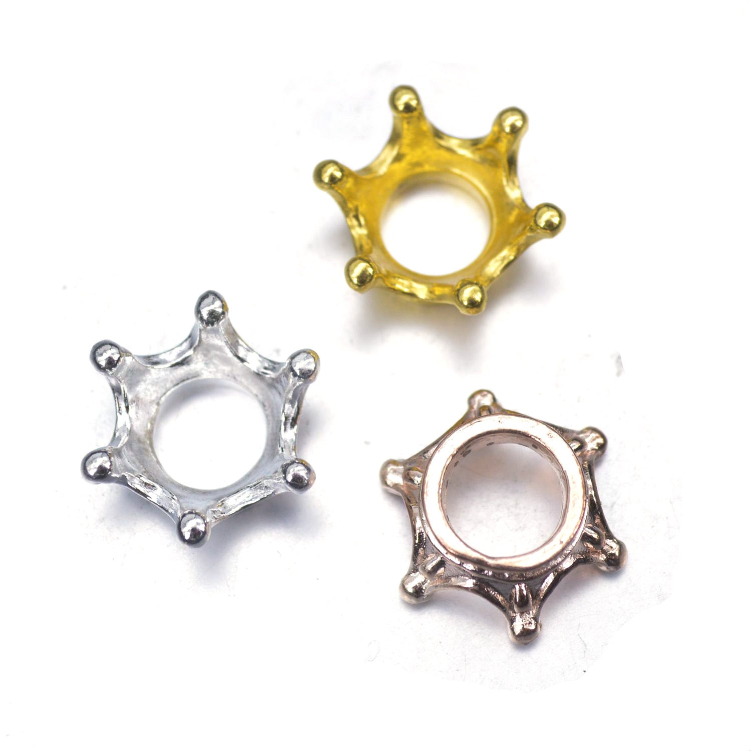 Wholesale 100PCS 6*10*10MM Crown Alloy Beads