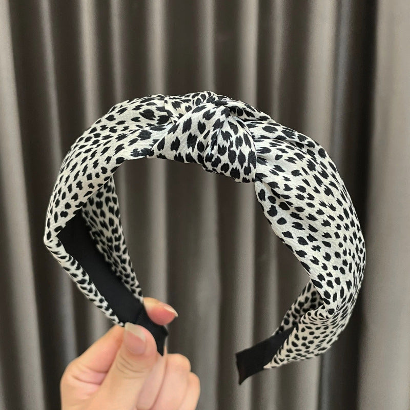 Wholesale Fabric Wide Edge Leopard Print Hair Bands
