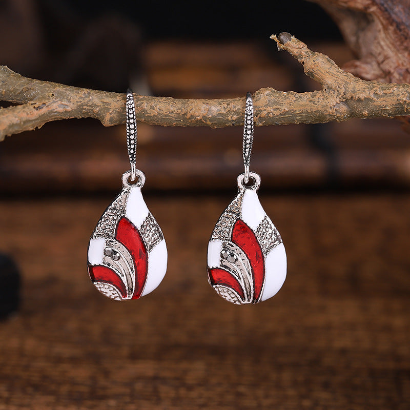 Wholesale Colorful Oil And Water Drop Alloy Earrings