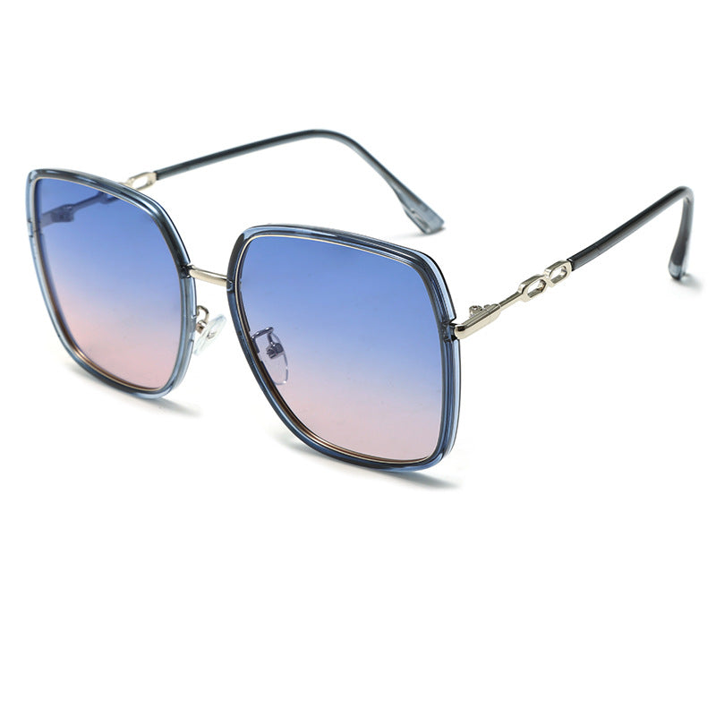 Venta al por mayor marco grande protección UV sombrilla PC señoras gafas de sol