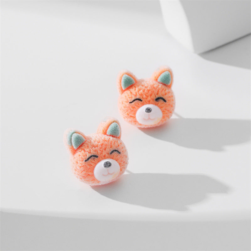 Wholesale Cute Animals Cartoon Flocking Earrings