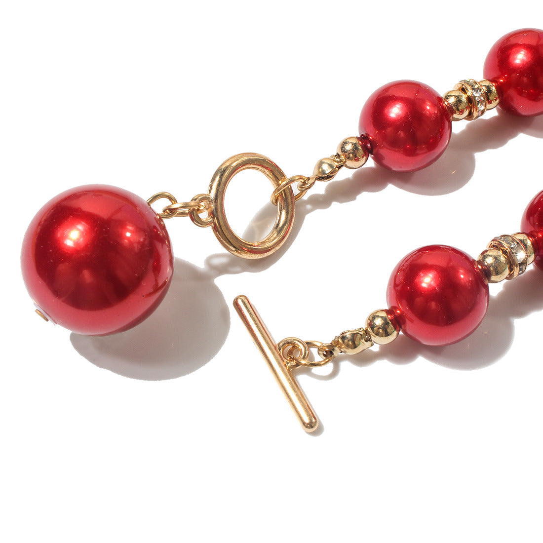 Wholesale Diamond Imitation Pearl Earrings Necklace Jewelry Set