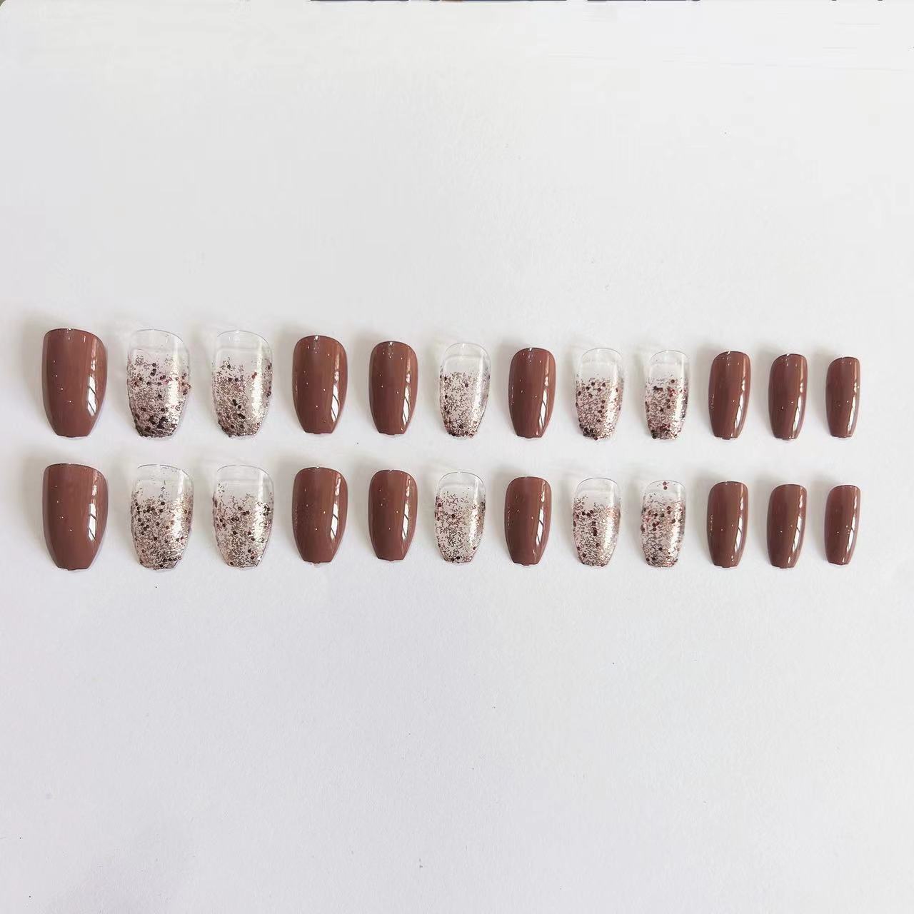 Wholesale Plastic Flash Brown Star Powder Nail Art Chips